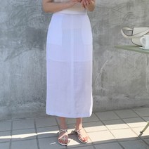 네쥬 여성 봄 여름 옆트임 린넨 무지 h라인 롱 스커트