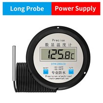 LCD 디지털 디스플레이 방수 프로브 온도 습도 측정기 온도계 냉장고 수족관 습도계 센서 게이지, 03 50mm, [04] Battery Long Probe