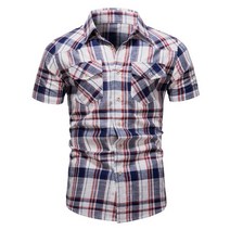 AIOPESON 100% Cotton Plaid Shirt Men Fashion Brand Quality Short Sleeve Checkered Shirt Man Social B
