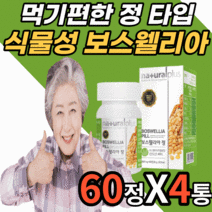 식물성 보스웰리아 추출물 정 무릅 무릎 관절 연골 손가락 손목 조인트 허리 40대 50대 60대 남자 여자 보스 보수 보슬 엘리야 웰리아 넬리아 렐리아 윌리아 웰실리아 웰릭산, 4통, 60정
