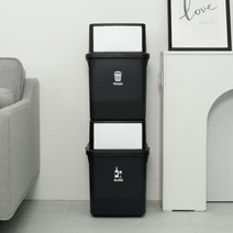 블랙 컬러빈 분리수거함 2단, 단품, 1개