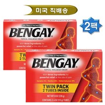 [1/2/3/4/5/6팩 택1] Bengay 벤게이 근육 통증 완화 크림 (113g x 2개입=226 g ) 1팩, 2개입, 2개