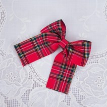 베베까꿍 유아헤어핀 여아헤어핀 어린이 초등학생 크리스마스 체크 꼬리 리본 헤어핀 집게핀