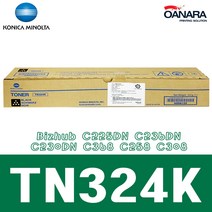코니카미놀타 국내정품/미놀타TN324K/검/Bizhub C225DN C236DN C230DN C368 C258 C308, 1개, 검정