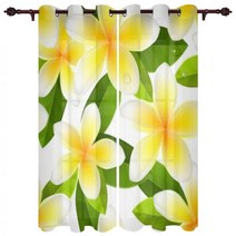 누빔커튼 속지 누빔방한 봄 White Plumeria Window Curta For Living Room Kitchen Modern Home Decor Blinds Drapes