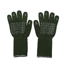 DOD 도플갱어 BBQ 장갑 글러브 Atsui-no-Ikeru Shirankedo Heat-Resistant Gloves BBQ Bonfire Aramid Anti-Slip, 카키