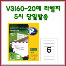 프린텍 V3160-20매(6칸) 우편발송라벨 5이전 당일발송