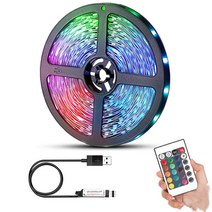 2구 3구 5구 8구 멀티탭 브라질 LED 스트립 RGB USB 2835 블루투스 적외선 제어 유연한 램프 리본 TV 데스, 03 3m, 02 2835 24-Key IR