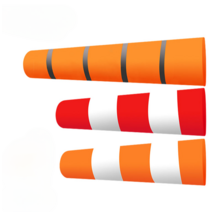 윈드삭 유량 풍량 계 바람 방향 측정 자루 풍향계, 폴리에스테르태프3개의반사밴드를1m두껍게