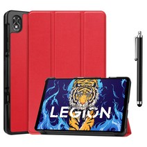 레노버 리전 Y700 전용 스마트 플립 북커버 케이스 + 터치펜, RED