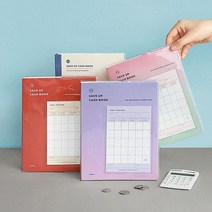 아이코닉 세이브업 가계부 캐쉬북 만년형 용돈기입장 스케줄관리, 01 레드