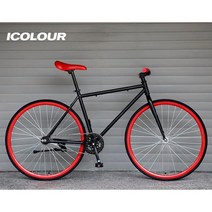 ( 픽시자전거 ) 26인치 입문용 픽시 바이크 30/40/60림 출퇴근 무단 자전거, 블랙 레드 26인치-30림