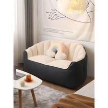 게으른소파 스펀지 싱글 더블 소파 의자 기숙사 작은거실, 옐로우  스탠다드 더블