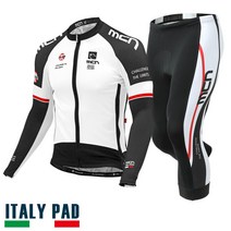 MCN 남성 긴팔+7부 라이딩 로드 자전거 의류 복장 세트 이녹스화이트