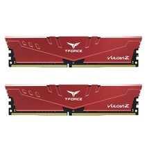 TEAMGROUP T-Force Vulcan Z DDR4 16GB 키트 (2x8GB) 3600MHz (PC4-28800) CL18 데스크탑 메모리 모듈 램 TLZGD416G3600, 3600 MHz CL 14-15-15-35_red