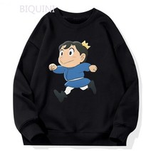 임금님랭킹 애니후드티 씹덕티 후드티 킹스 후드 티 여성 오버 사이즈 루스 캐쥬얼 오 넥 퍼니 플리스 스웨터 후디 풀오버