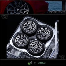 SpeedCG 1/64 Rotiform CVT 럭셔리 ABS 휠 고무 타이어 직경 10mm 모델 자동차 개조 부품 Tomica MiniGT, 02 005C