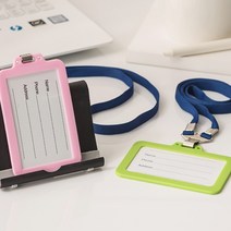 사원증목걸이 어린이 교통 카드 지갑 목걸이 줄 사원증 출입증 신분증 이름표 명찰 케이스, 세로형케이스 그린