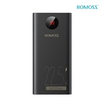 로모스 22.5W 고속충전 대용량 보조배터리 40000mAh 멀티단자, 블랙, PEA40PF
