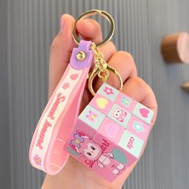폭스 루빅스 큐브 체인 여성 키 링 홀더 열쇠 고리 가방 장식