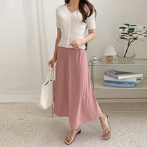 마이시즌 여성 넬라 플레어 밴딩 스커트