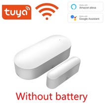 tuya 도어 센서 with 배터리 충전 포트 무선 자기 창 감지기 자석 스위치 오픈 알람 스마트 라이프 alexagoogle, 배터리 없는 와이파이
