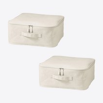 무인양품 MUJI 소프트 박스 각형 덮개식 S 2개 4550344831625, 에크루