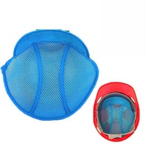 안전모내피 통기성 안전모 땀흡수 메쉬 통풍 패드 5P, 하늘색 벨크로 스타일//5개 팩