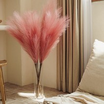 플라우스302 핑크뮬리조화 팜파스 인조갈대 대형 인테리어 조화, 버건디