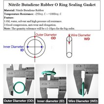 NBR O 링 씰 개스킷 두께 CS 2.5mm OD 6 ~ 190mm 니트릴 부탄올 고무 스페이서 오일 저항 와셔 둥근 모양, 01 2.4mm, 60 OD 75mm ID 70.2mm