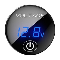 디지털 패널 전압계 DC 5-48V LED 디스플레이 전압 측정기 배터리 용량 테스터 자동차 오토바이용 터치 스위치 포함, 04 파란