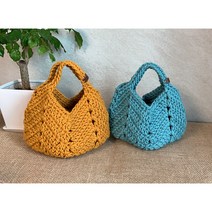 [코바늘DIY패키지] 항아리 스퀘어백 코바늘 뜨개 가방 뜨기 핸드메이드 만들기, 애쉬 브라운