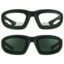 Bikershades 오토바이 안전 이중 초점 선글라스 리더 Z87 폼 패딩 + 2.50 스모크 & 투명, 3, Smoke Clear