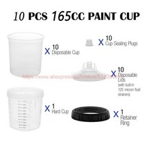 20 피스 페인트 어댑터 스프레이건 믹싱 컵 탱크 클리아 없음 165/400/600ml 일회용 H/O 컵, 04 165ML 10PCS