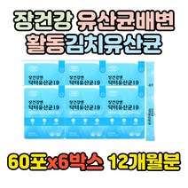 장건강 유산균 식약처 김치유산균 락토바실러스 가세리 람노서스 루테리 60포, 6박스