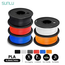 3D 프린터 소모품 필라멘트 SUNLU-5 롤 PLA 필라멘트 1.75MM 3D 펜 0.25KG/롤 미니 스풀 FDM 프린터 소재, 09 1BK1WT1BL1RD1OR