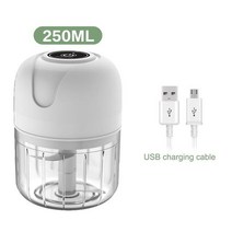 250ml 미니 usb 무선 전기 마늘 분쇄기 프레스 민서 야채 칠리 고기 분쇄기 식품 헬기 주방 도구, 4-사진으로