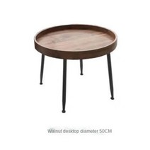 북유럽 소형 원형 테이블 모던한 미니 소형멀리스트 거실 발코니 침실 조립 커피, [04] walnut 50cm