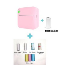 라벨프린터 스티커 인쇄 택배송장 출력기 Impressora-Termica 라벨 메이커 Peripage Papel 포토 프린터, 09 C17 Pink with 7Rolls