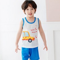 부릉부릉 무형광 자가드편면 나시 실내복