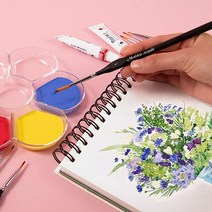 꽃모양 팔레트 동양화 만화 단청 석채 분채 봉채 안채 편채 민화 수채화 캘리그라피 미술 용품 넓은칸 접시 물감 화방 준비물 농도 조절 귀여운 캔버스 그림 팔렛트 유화 빠레트(투명), 화이트