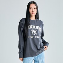 [국내정품]MLB 엠엘비 바시티 그래픽 긴팔 티셔츠 NY Charcoal Grey