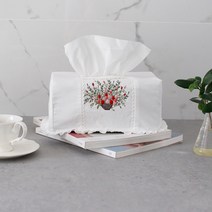 cocooning 북유럽 Flower Frill 스몰 자수 티슈커버 티슈케이스 4type, 플라워바구니