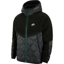 나이키 겨울 깔깔이 배색 후드 후리스 블랙 검정