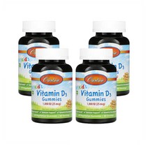 칼슨랩스 키즈 비타민 D3 25mcg(1000IU) 60구미 4개 세트