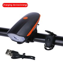 7588 자전거 라이트 스피커 헤드라이트 USB 충전 나이트 라이드 강광 손전기 산악자전거 액세서리 손전등, 충전 오렌지
