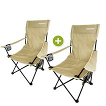 마운티아 롱 릴렉스 캠핑체어 1+1세트/감성 캠핑의자, 베이지