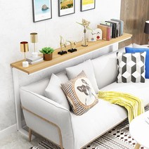 쇼파뒤책장 쇼파 간이 폭좁은 긴 틈새 테이블 사이드, 140 x 20 x 80 단층_화이트/연호두