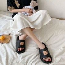 귀여운 키높이 곰돌이 슬리퍼 실내화 A형 신발대용 러블리 남여공용 학생 직장인 패션 코디 캐쥬얼, 화이트_38-39(235-240)