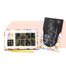 따라그리기 초충도시리즈 스크래치 엽서 다용도 유아